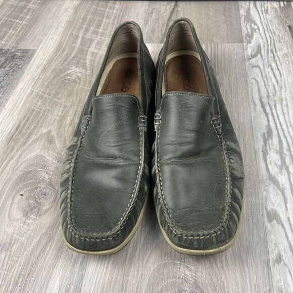 ECCO Men's Gray Classic Moc Slip on Driving Loafers US Size 12 12.5 /EU Size 46 - Picture 2 of 13